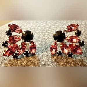 Vintage Rhinestone Earrings Screw Back By the Designer B. David